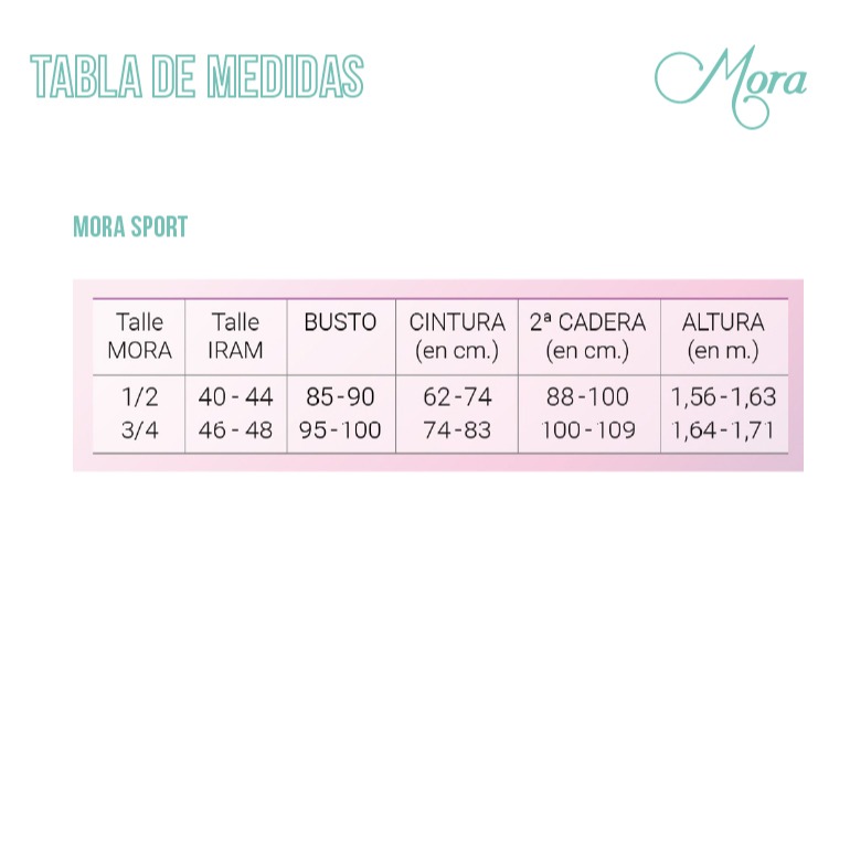 Calza Capri BOREAL Tabla de medidas