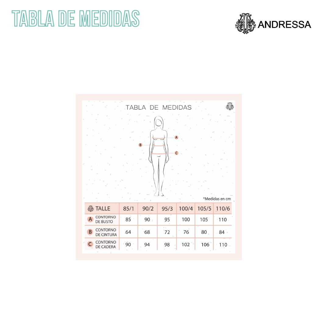 Conjunto Taza Soft Encaje Tabla de medidas