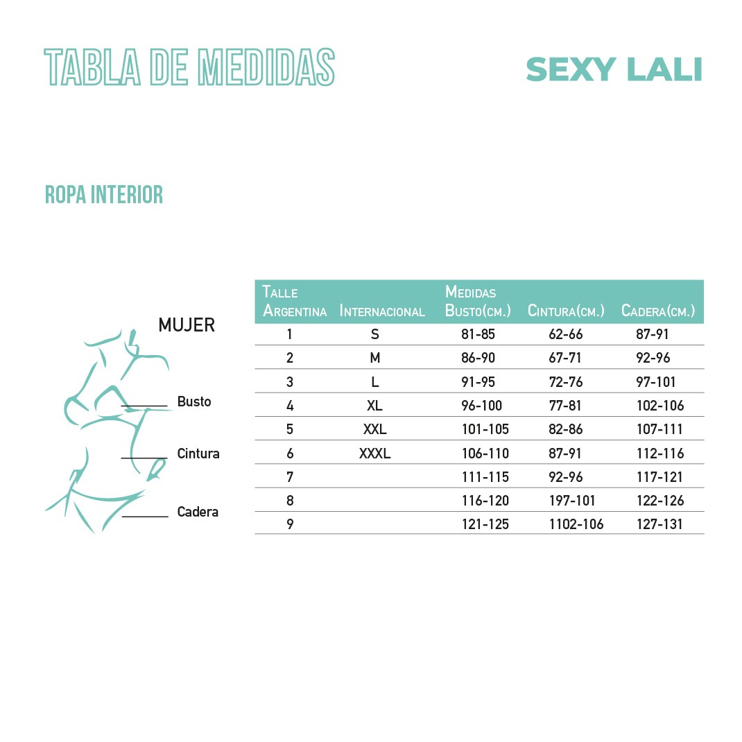 Conjunto triángulo soft encaje Tabla de medidas