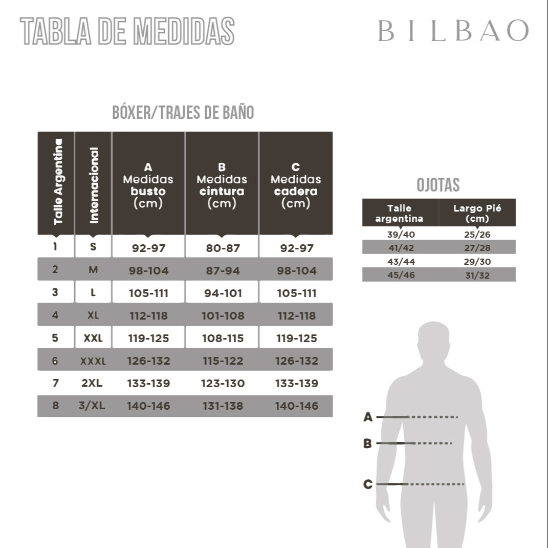 Pack x 3 Bóxer rayado ROMA Plus Size Tabla de medidas