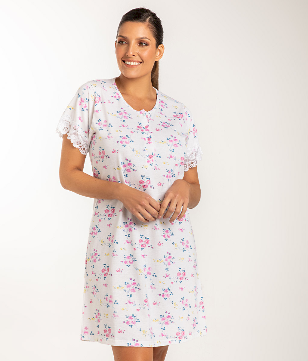 Camisón FLOWERS Súper Plus Size - Bianca Secreta