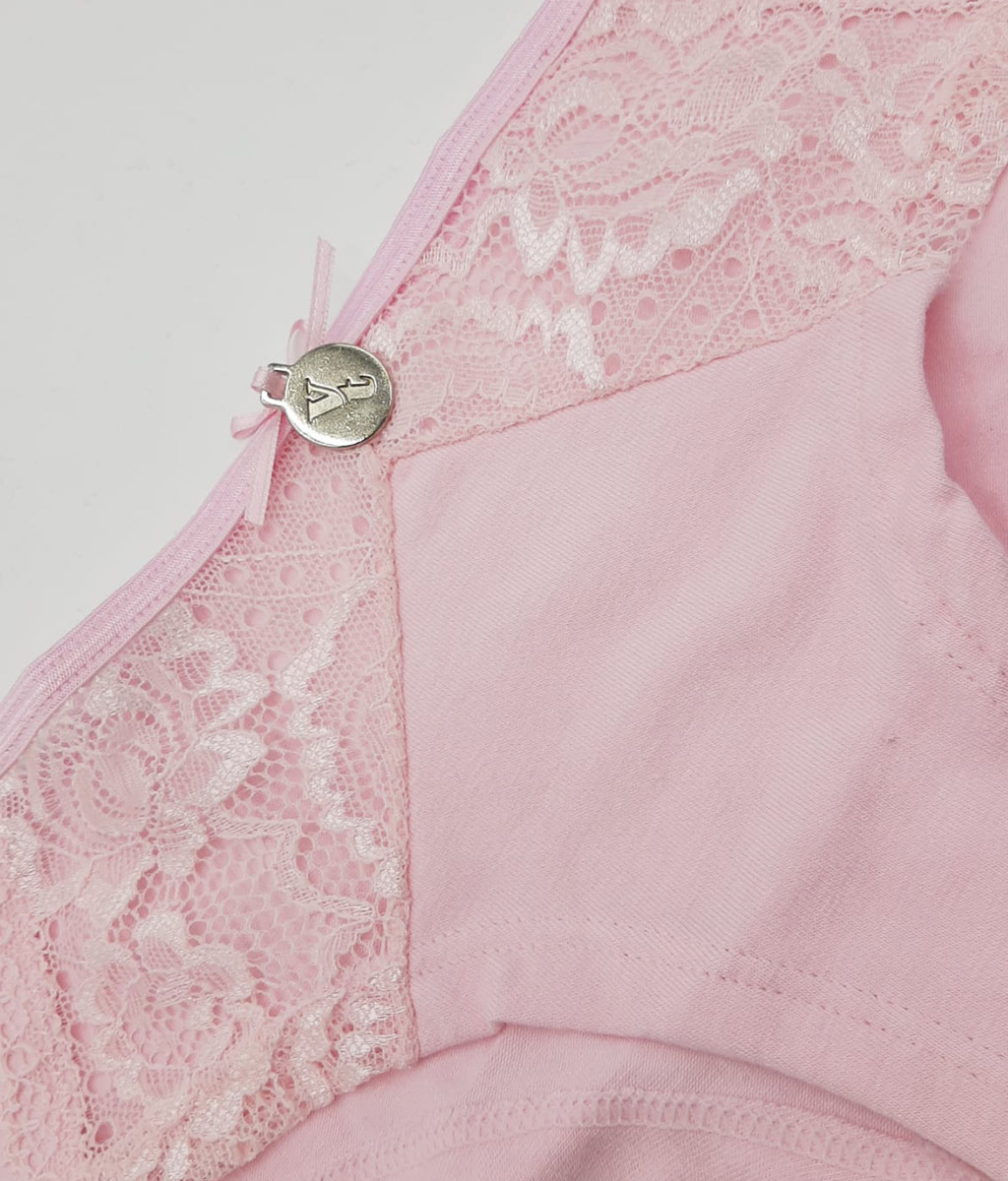 Culotte algodón y puntilla ROSÉ - Yvette
