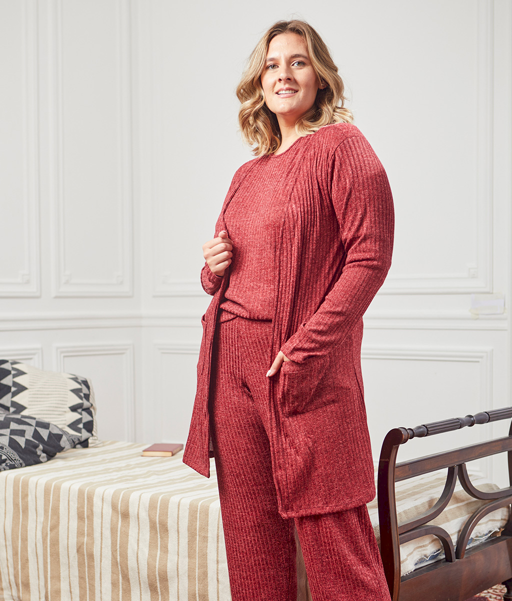Pijama morley lanilla HOME Plus size Aw - Bianca Secreta