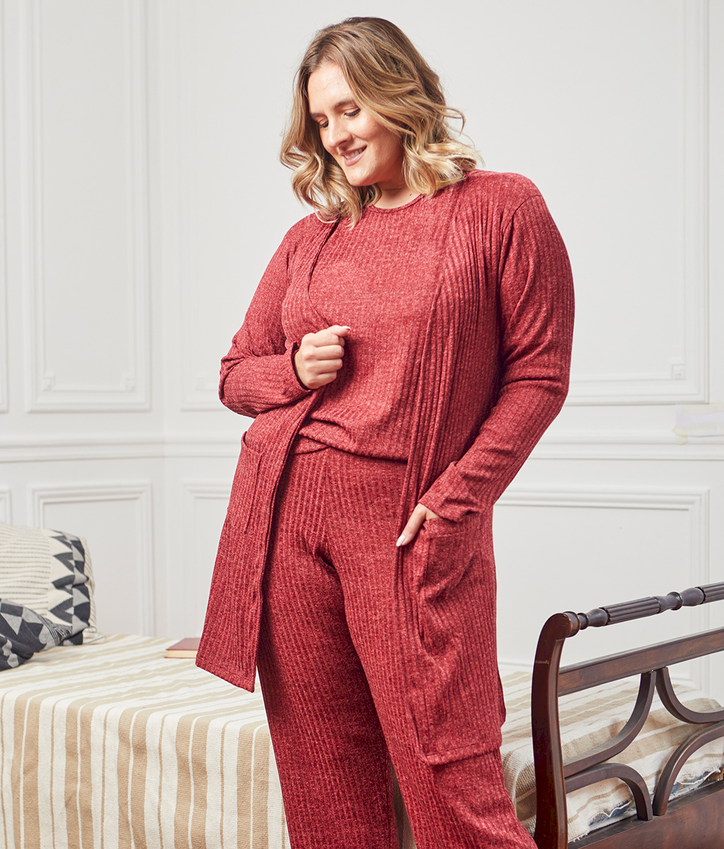 Pijama morley lanilla HOME Plus size Aw - Bianca Secreta