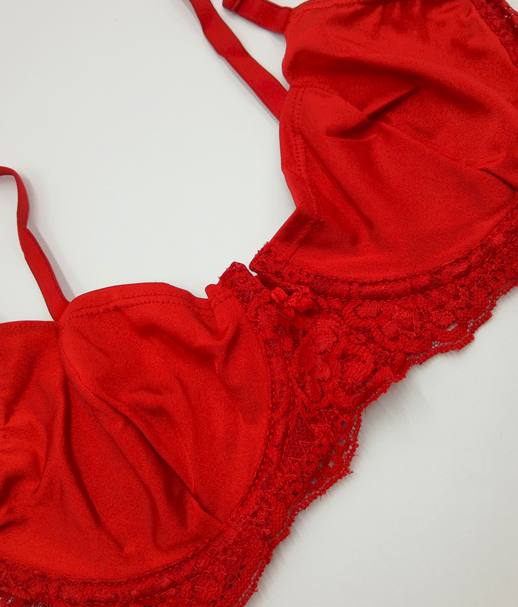 Corpiño tricot y puntilla con aro BS - Bianca Secreta
