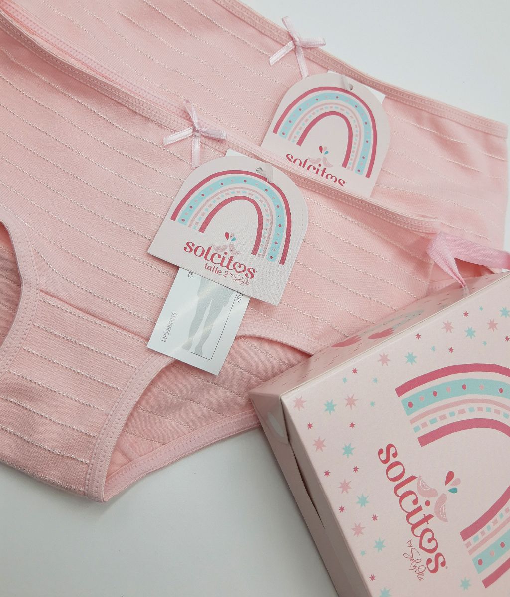 Bombis infantil PINK RAYAS - Sol y Oro
