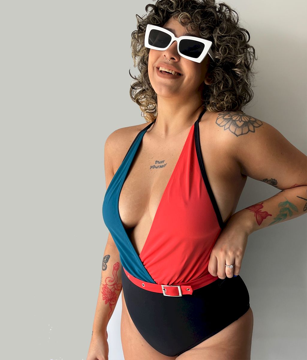 Enteriza combinada - Bianca Mare