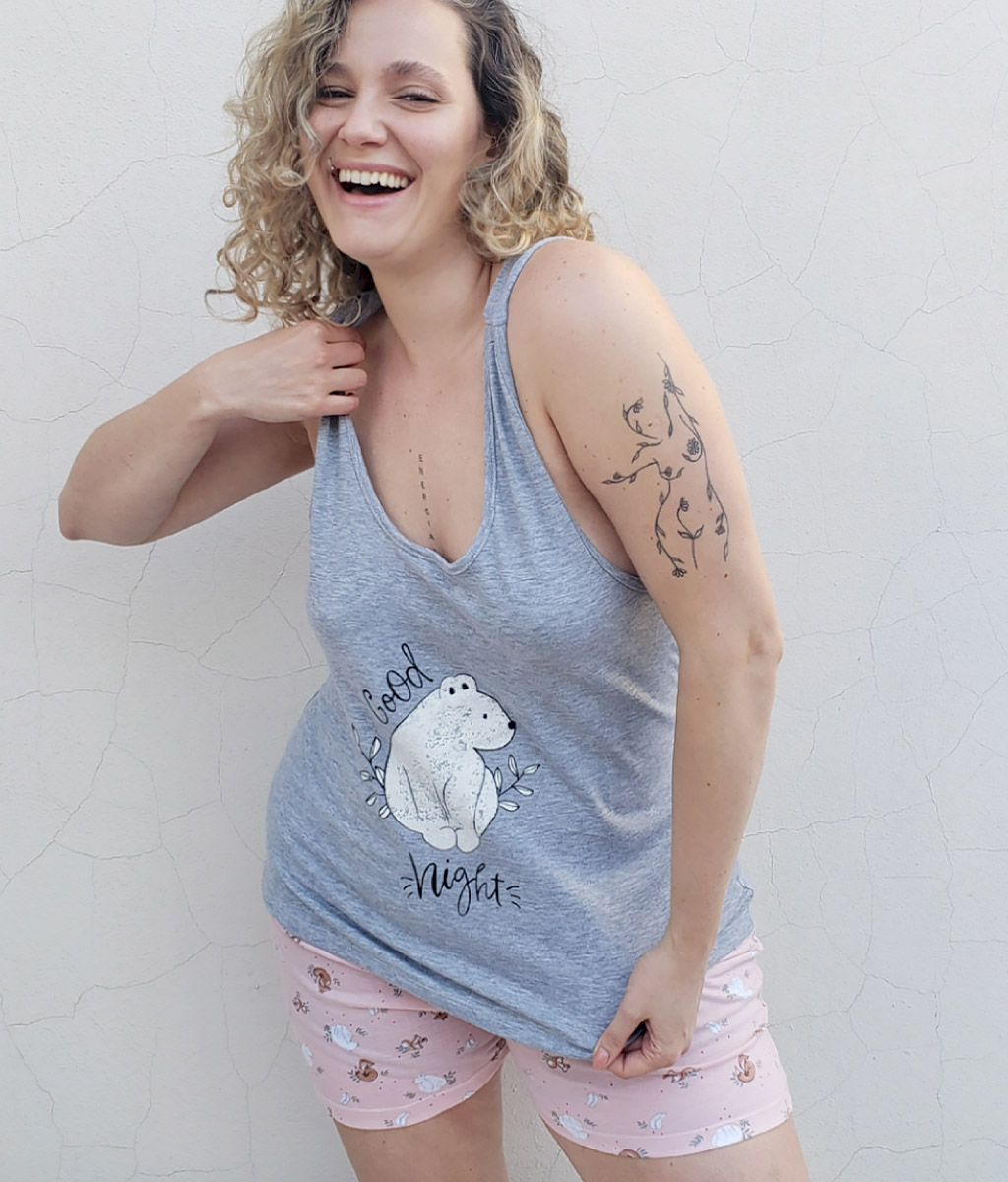 Pijama GOOD NIGHT Plus size - Florcitas